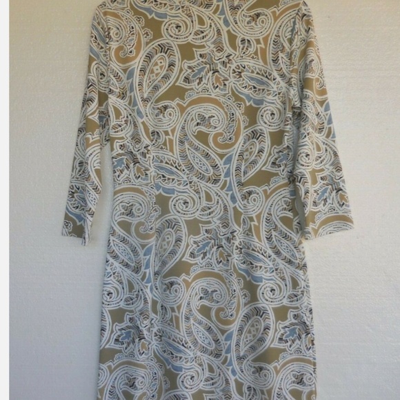 J. McLaughlin Carly Sheath Dress - Taupe Paisley - Sz S - Picture 6 of 6
